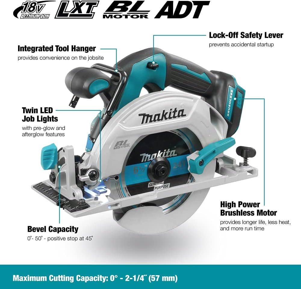 Makita DHS680Z 18V Li-Ion LXT Brushless Circular Saw 165mm – Batteries & Charger Not Included